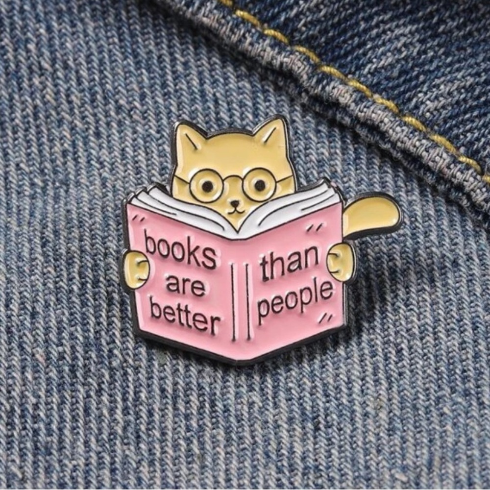 NEW Pin - Cat Books Are Better Than People Pin